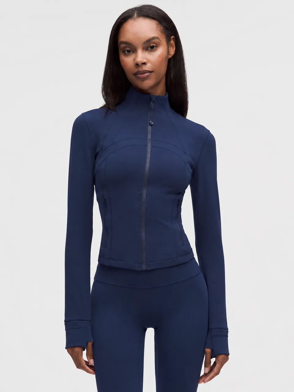 The Sculpt Zip Jacket in Navy Blue