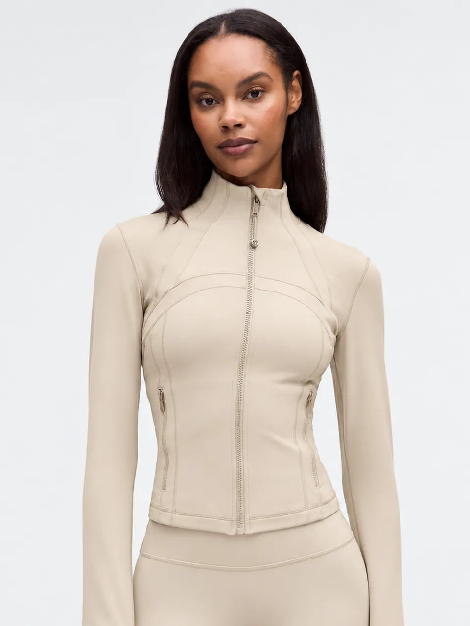 The Sculpt Zip Jacket in Beige